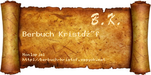 Berbuch Kristóf névjegykártya